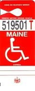 Image of a Maine Temporary Disability (Handicap) Parking Placard - red
