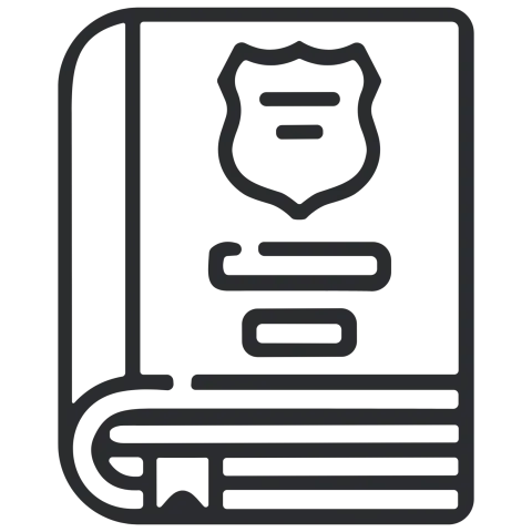 book with shield symbol on cover