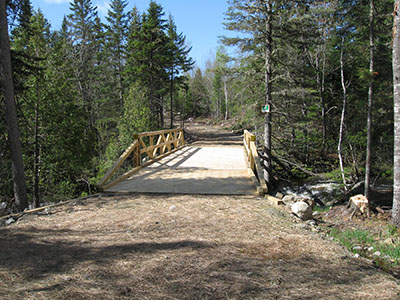 A bridge crossing a stream made for ATVs