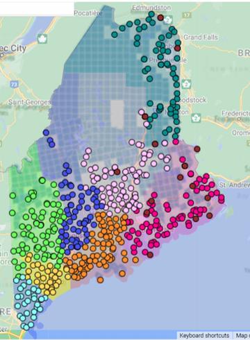 Maine map with LHO locations