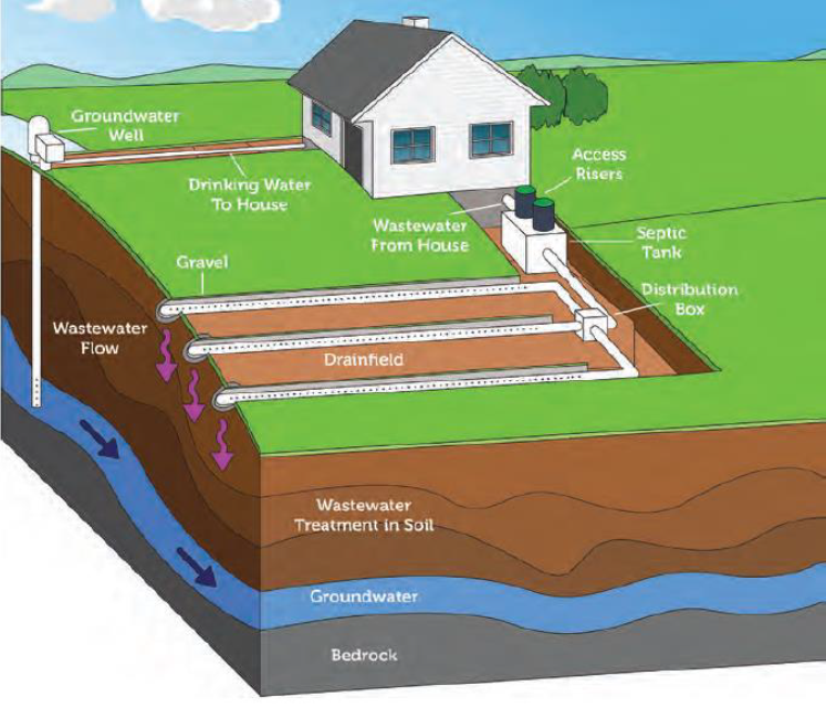 diagram of subsurface wastewater system